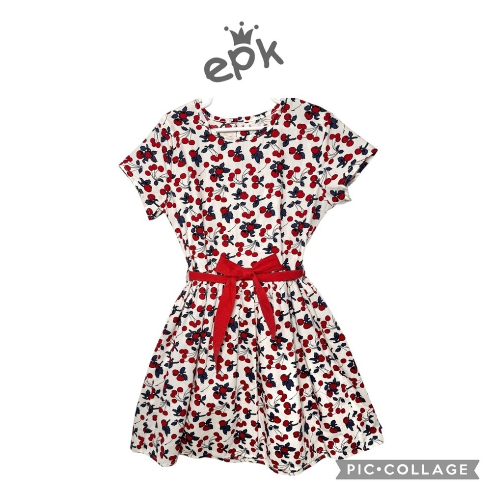EPK girls cherry casual white red size 7 NWOT